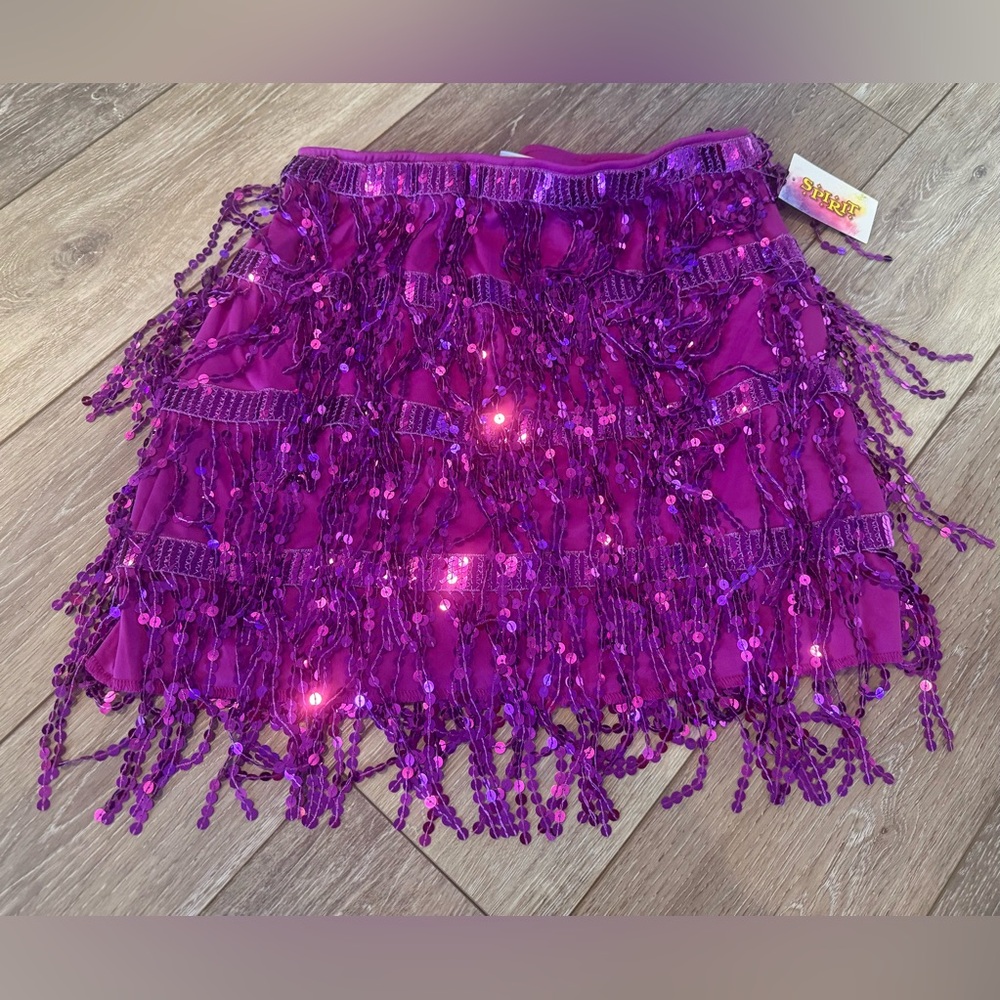 Women’s Sequin Tassel Halloween Costume Purple Skirt
